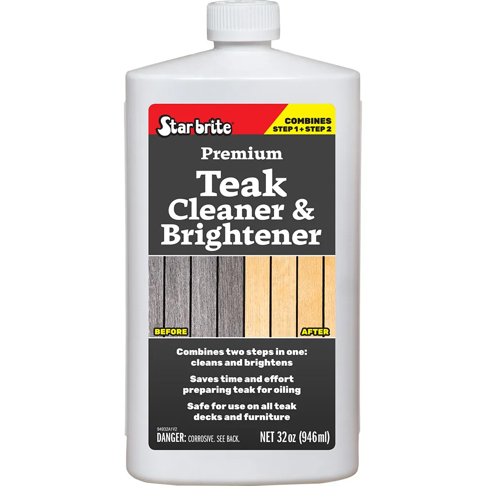 Star brite 94932 — Star brite Premium Teak Cleaner & Brightener - Restore & Enhance Wood Grain - 32 oz