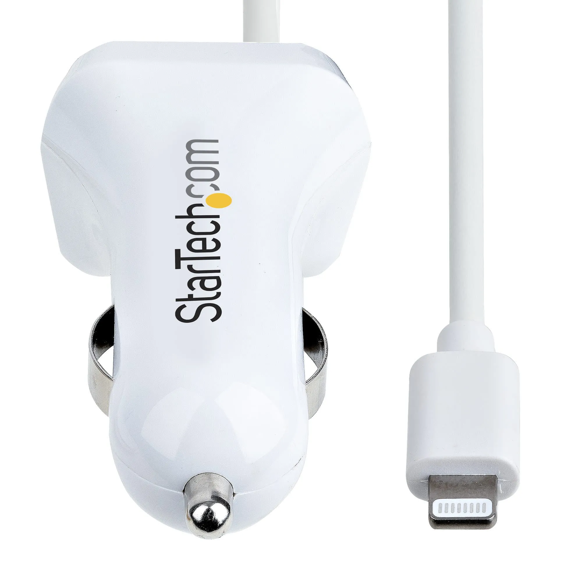 STARTECH USBLT2PCARW2 — StarTech CB USBLT2PCARW2 Lightning Car Charger with 1m Coiled Cable 2PT USB
