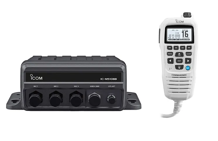 Icom M510BB GW 21 USA — Icom M510BB Black Box VHF With HM195GW White