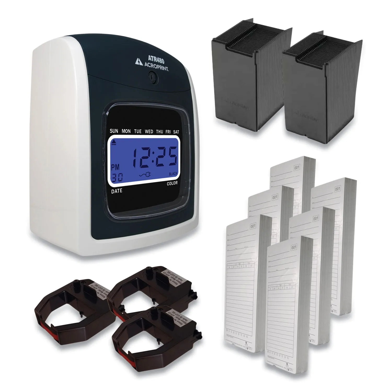 ACROPRINT ACPTTB500 — ATR480 Time Clock Bundle with Digital Display - Black