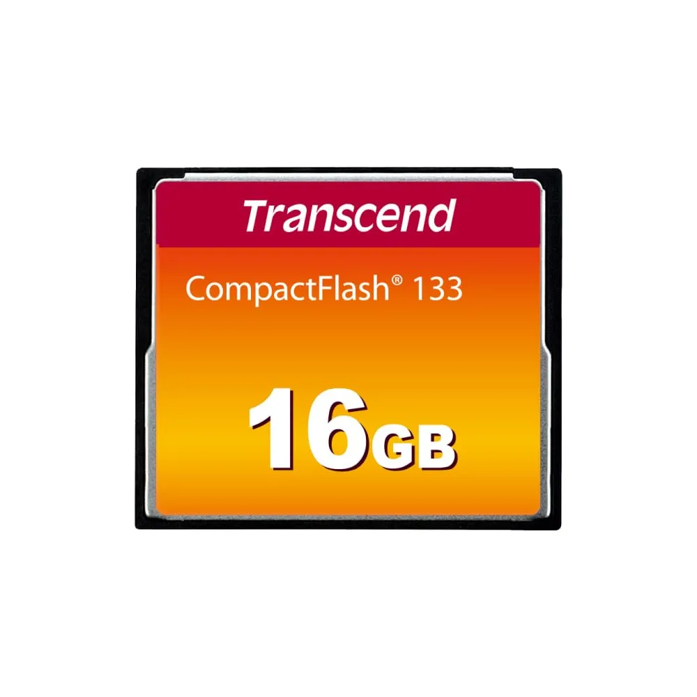 Transcend TS16GCF133 — COMPACTFLASH 133 - FLASH MEMORY CARD - 16GB - COMPACTFLASH CARD - 3.3/5 V -FAST,