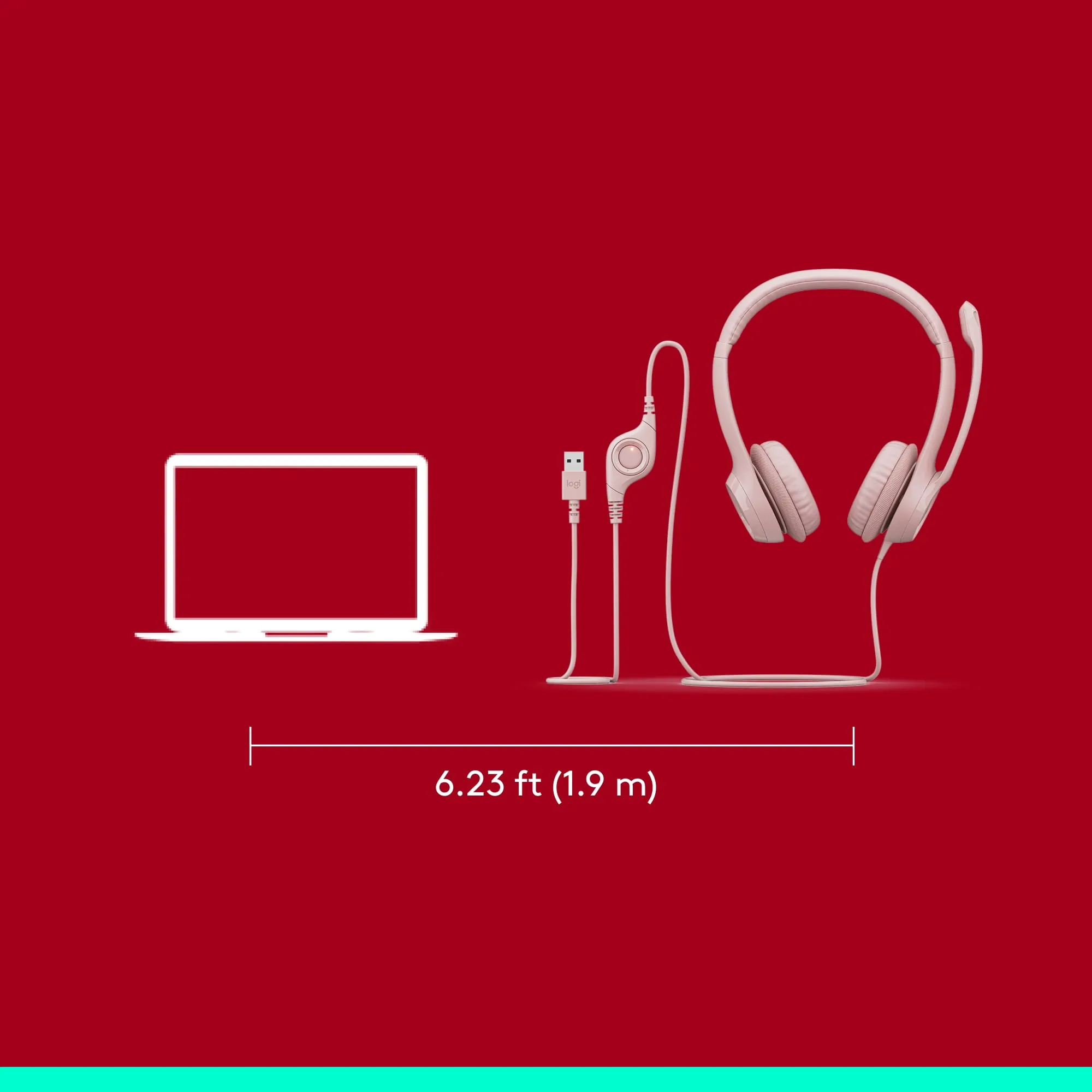 Logitech 981-001280 — H390 USB COMPUTER HEADSET - ROSE