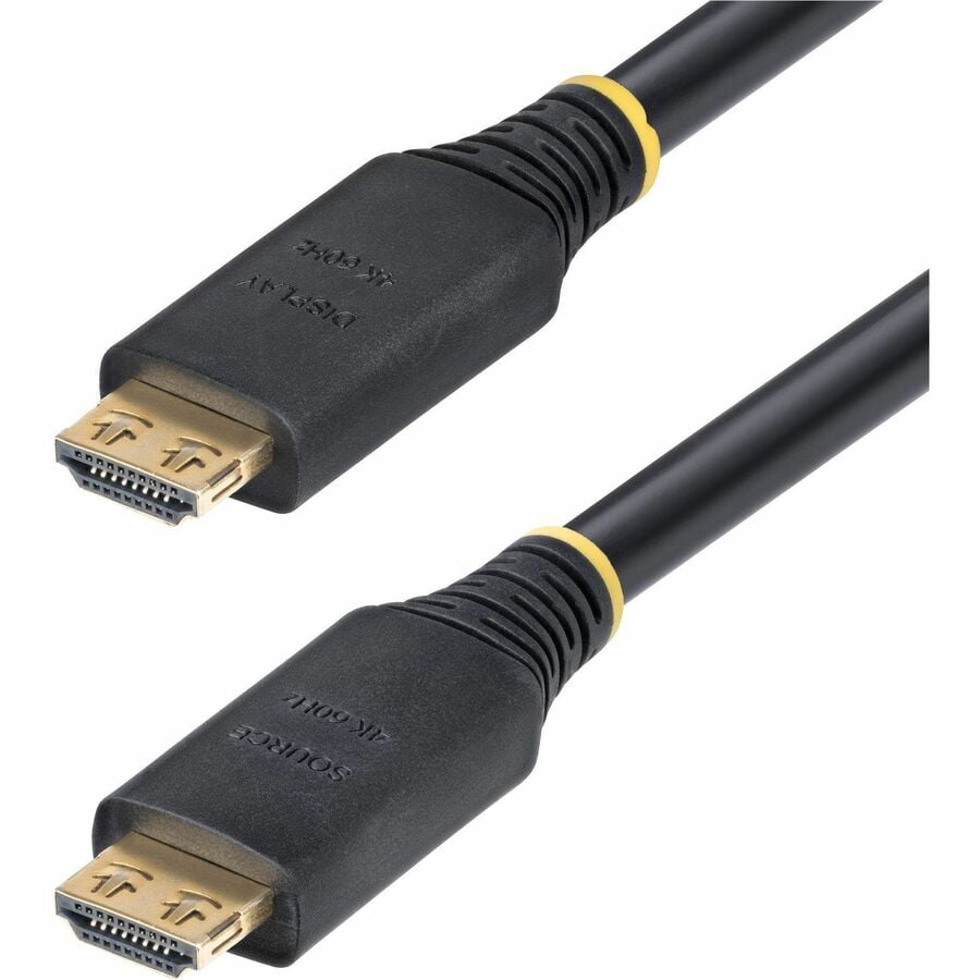 STARTECH HDMI2-CABLE-GRIP-15M — ACTIVE HIGH SPEED HDMI CABLE W/GRIPPING CONNECTORS MINIMIZE ACCIDENTAL DISCONNEC