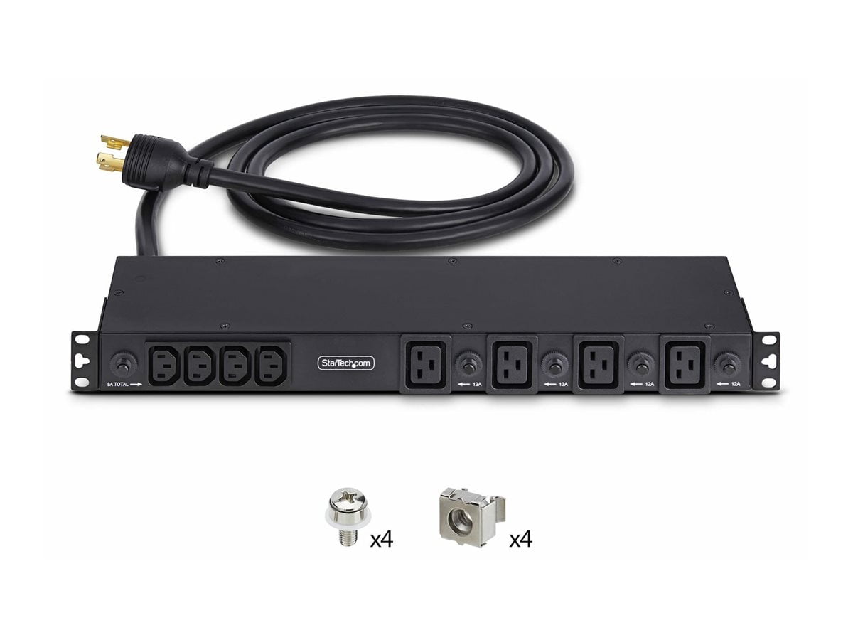 STARTECH 2030B8H-RACK-PDU-IC — 20-OUTLET RACKMOUNT PDU, 1U SERVER POWER STRIP WITH 8X FRONT AND 12X REAR PORTS,