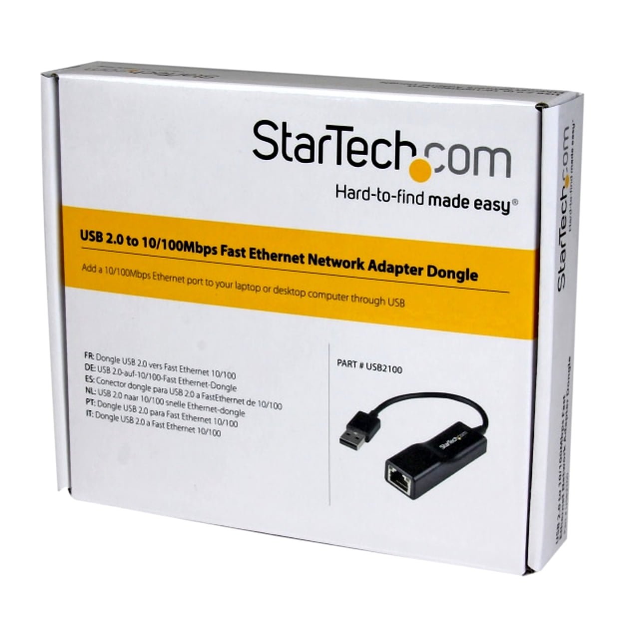 STARTECH USB2100 — ADD A 10/100MBPS ETHERNET PORT TO YOUR LAPTOP OR DESKTOP COMPUTER THROUGH USB -