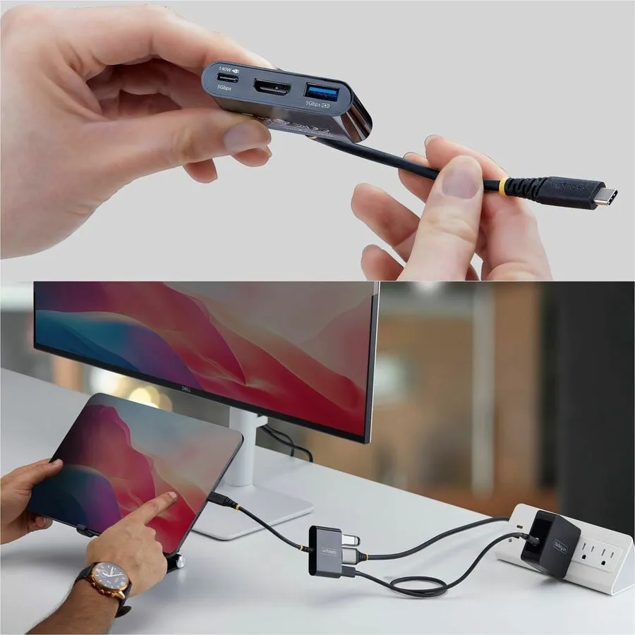 STARTECH 168B-USBC-MULTIPORT — CONVERT A SINGLE USB-C PORT INTO HDMI, 140W PD PASS-THROUGH, AND USB-A 5GBPS WIT