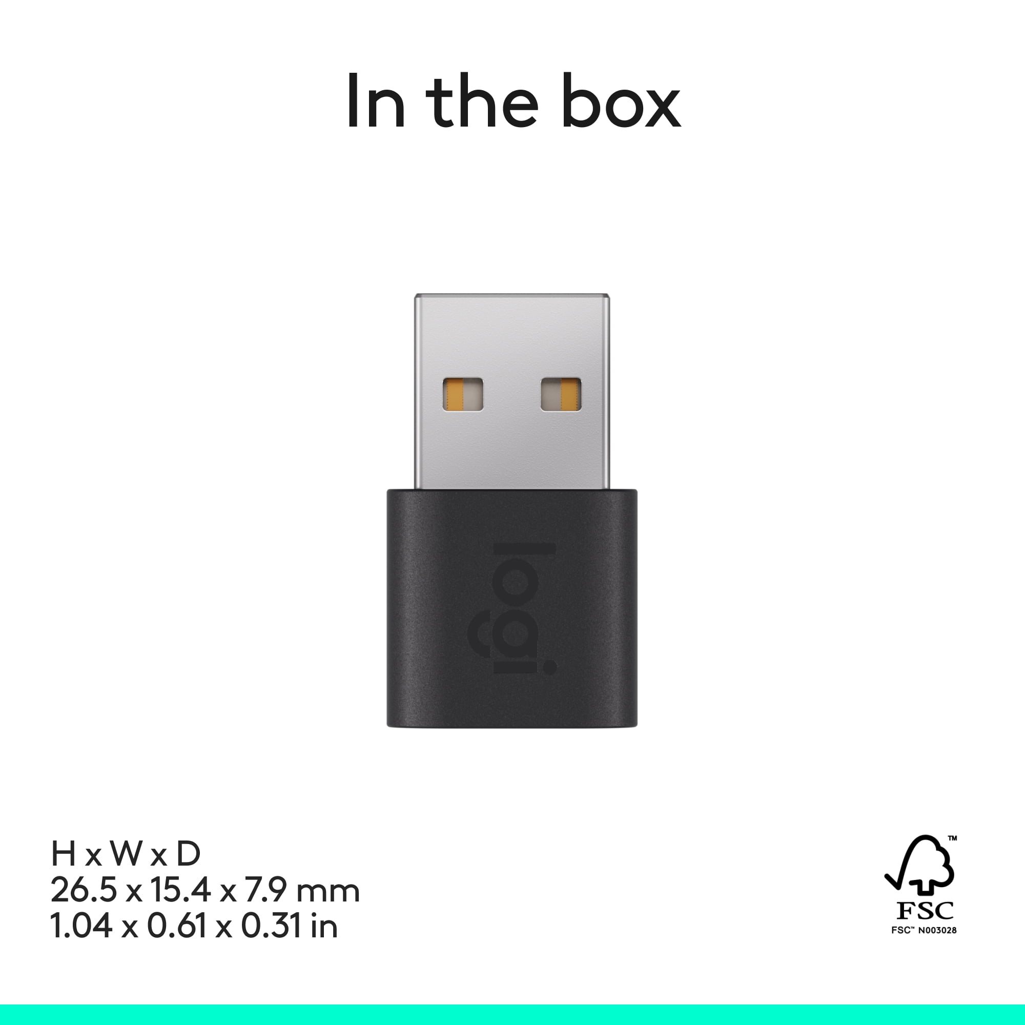 Logitech 956-000168 — LOGI ADAPTOR USB-A TO C (GRAPHITE) - BROWN BOX