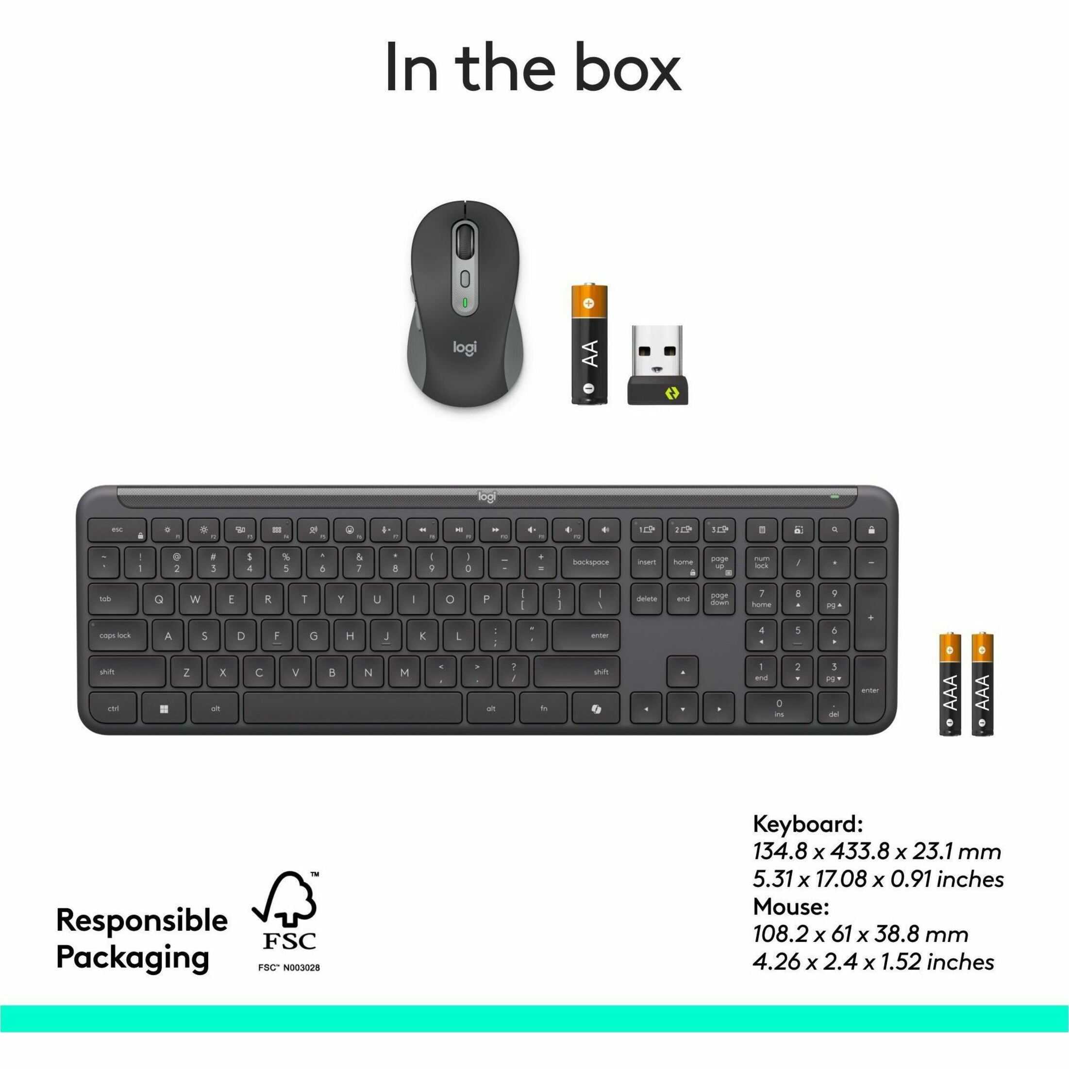 Logitech 920-013271 — LOGITECH SIGNATURE SLIM COMBO MK955 FOR BUSINESS COPILOT EDITION - GRAPHITE - CO