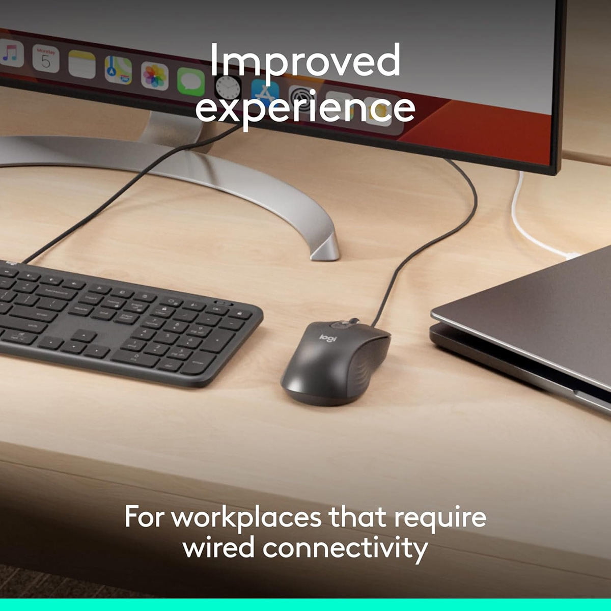 Logitech 910-007497 — SIGNATURE WIRED M520 L FOR BUSINESS (GRAPHITE) - BROWN BOX; LOGITECH