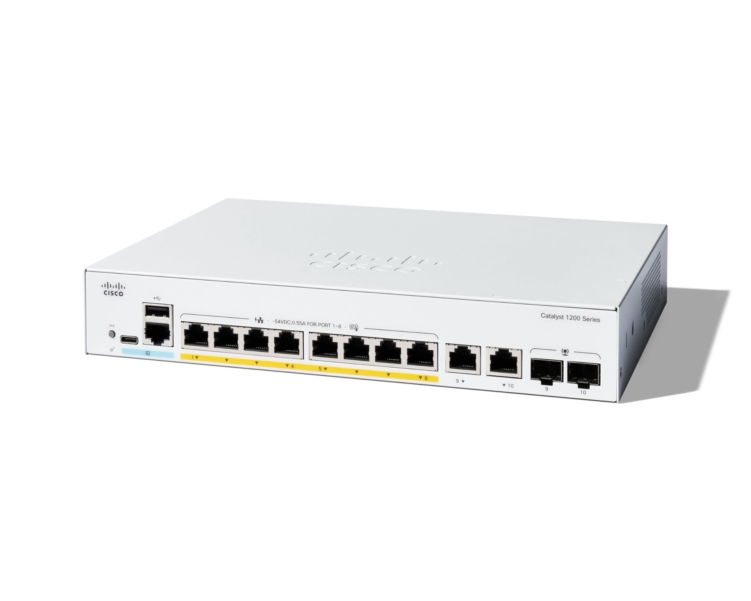 Cisco C1200-8P-E-2G — Cisco Catalyst 1200 8-Port PoE Switch with Extended Power