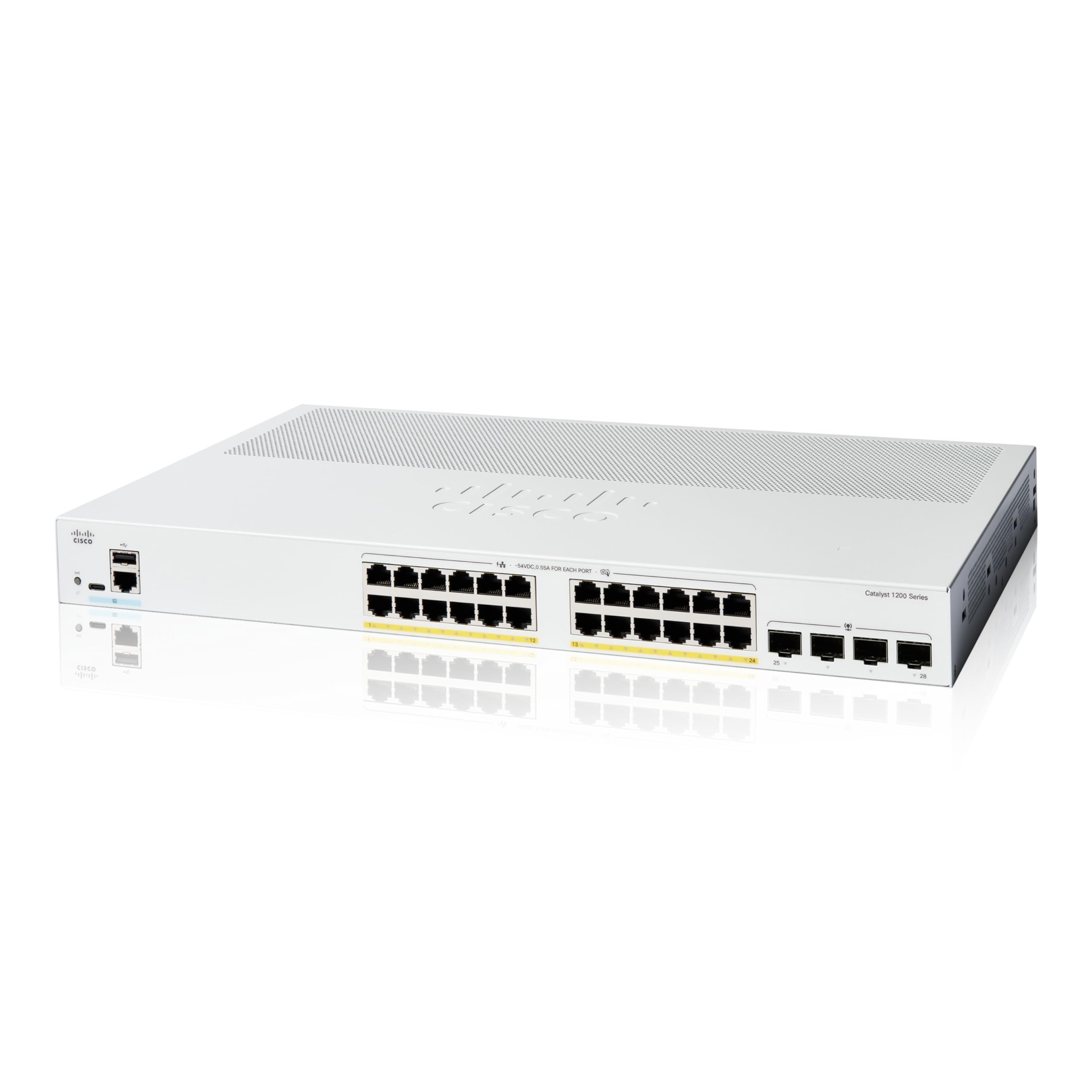 Cisco C1200-24P-4G — Cisco Catalyst 1200 24-Port Gigabit PoE Switch with SFP