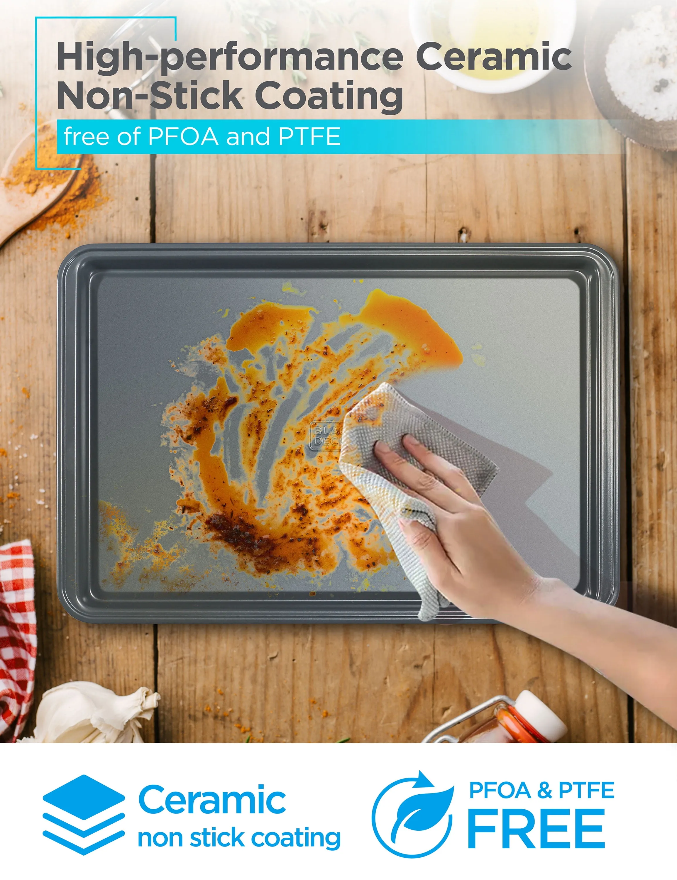 BLACK & DECKER BDK402B — 3PC CS BAKING SHEET SET