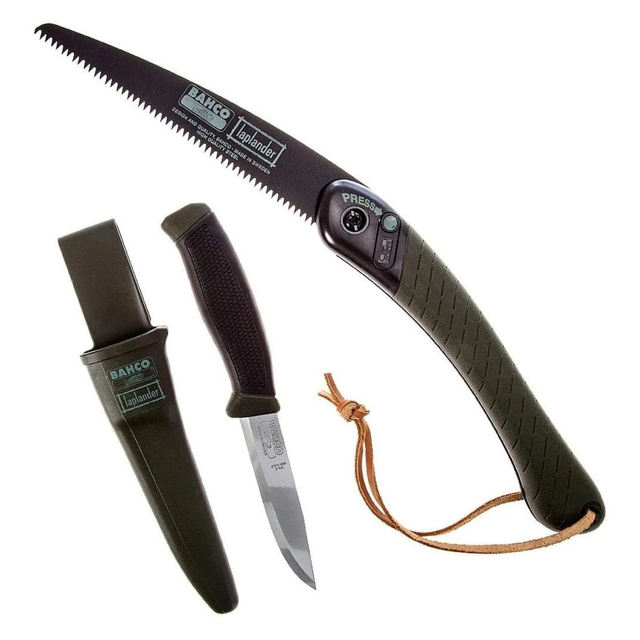 BAHCO BAHLAPKNIFE — Bahco Foldable Saw and Knife Laplander Set with Dual-Component Handle (2-Piece)