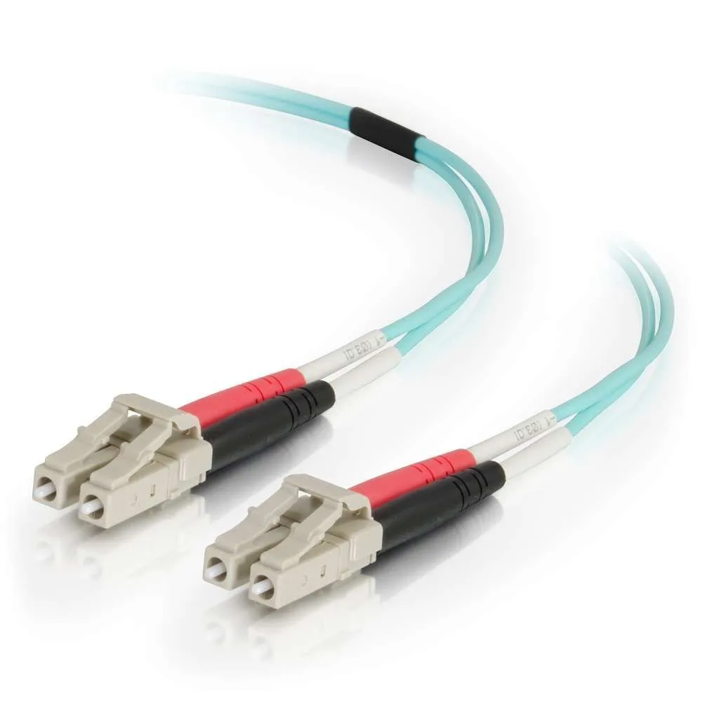 C2G 01006 — 10M LC-LC 50/125 OM4 DUPLEX MULTIMODE PVC FIBER OPTIC CABLE - AQUA