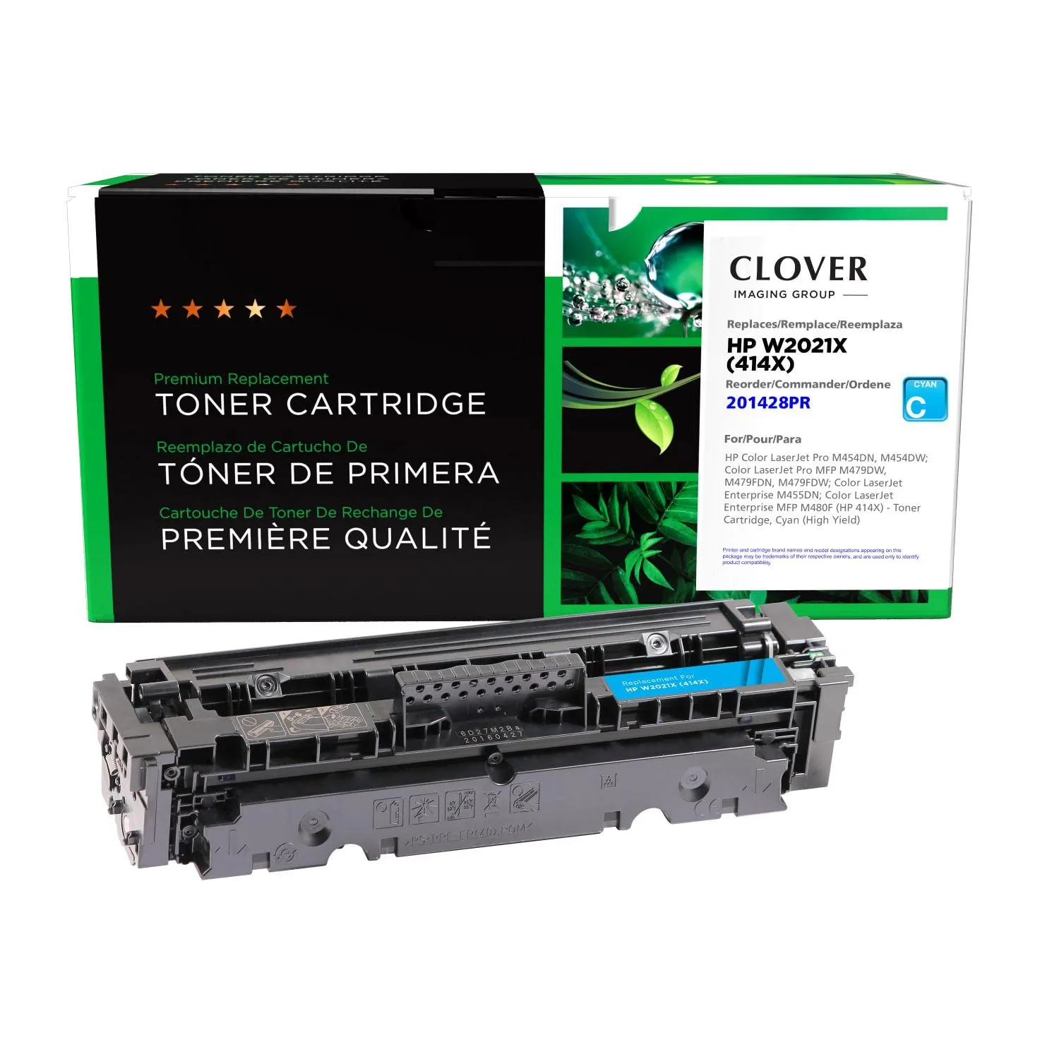 Clover 201428P — CLOVER IMAGING REMANUFACTURED HP W2021X 414X HIGH YIELD CYAN TONER CARTRIDGE FOR