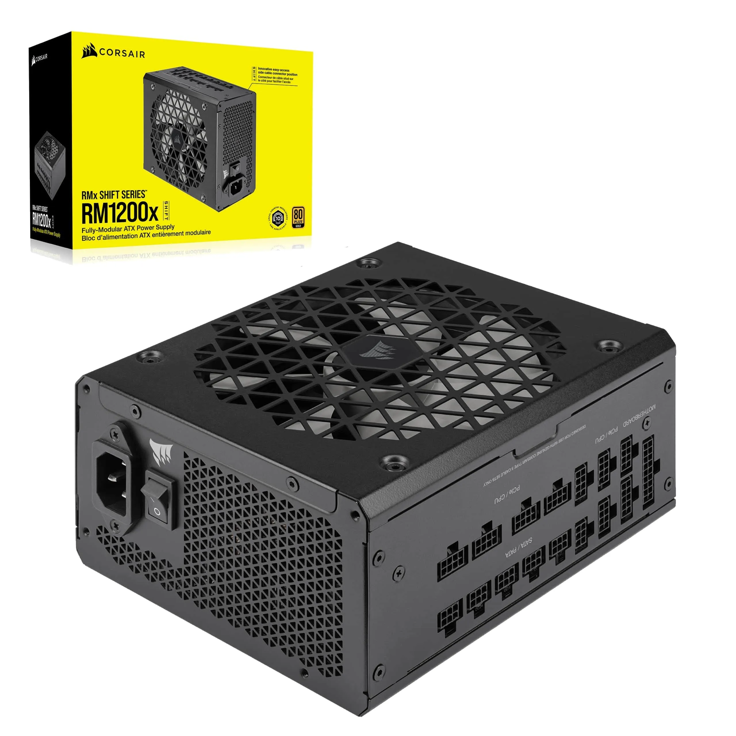 Corsair CP-9020254-NA — RMX SHIFT SERIES, RM1200X, 1200 WATT, 80 PLUS GOLD CERTIFIED, FULLY MODULAR POWE