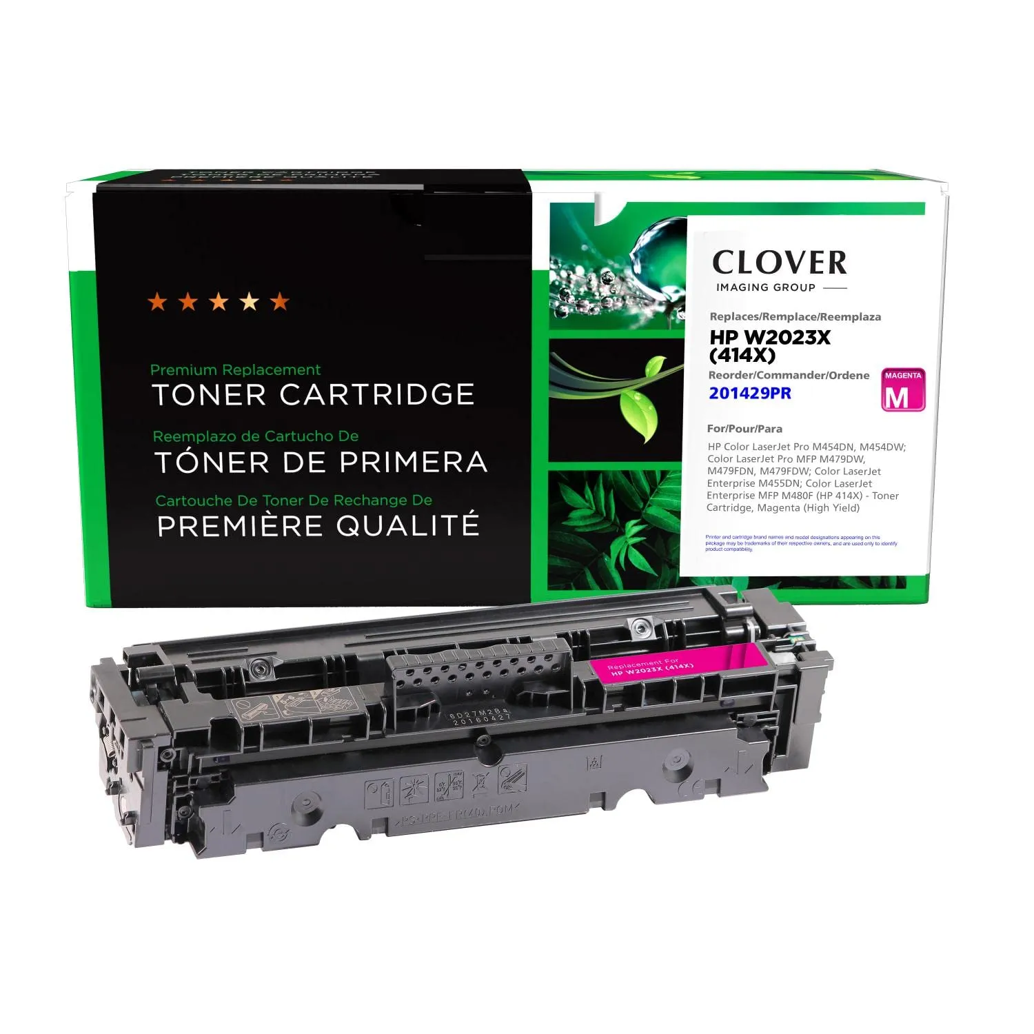 CIG 201429P — CLOVER IMAGING REMANUFACTURED HP W2023X 414X HIGH YIELD MAGENTA TONER CARTRIDGE