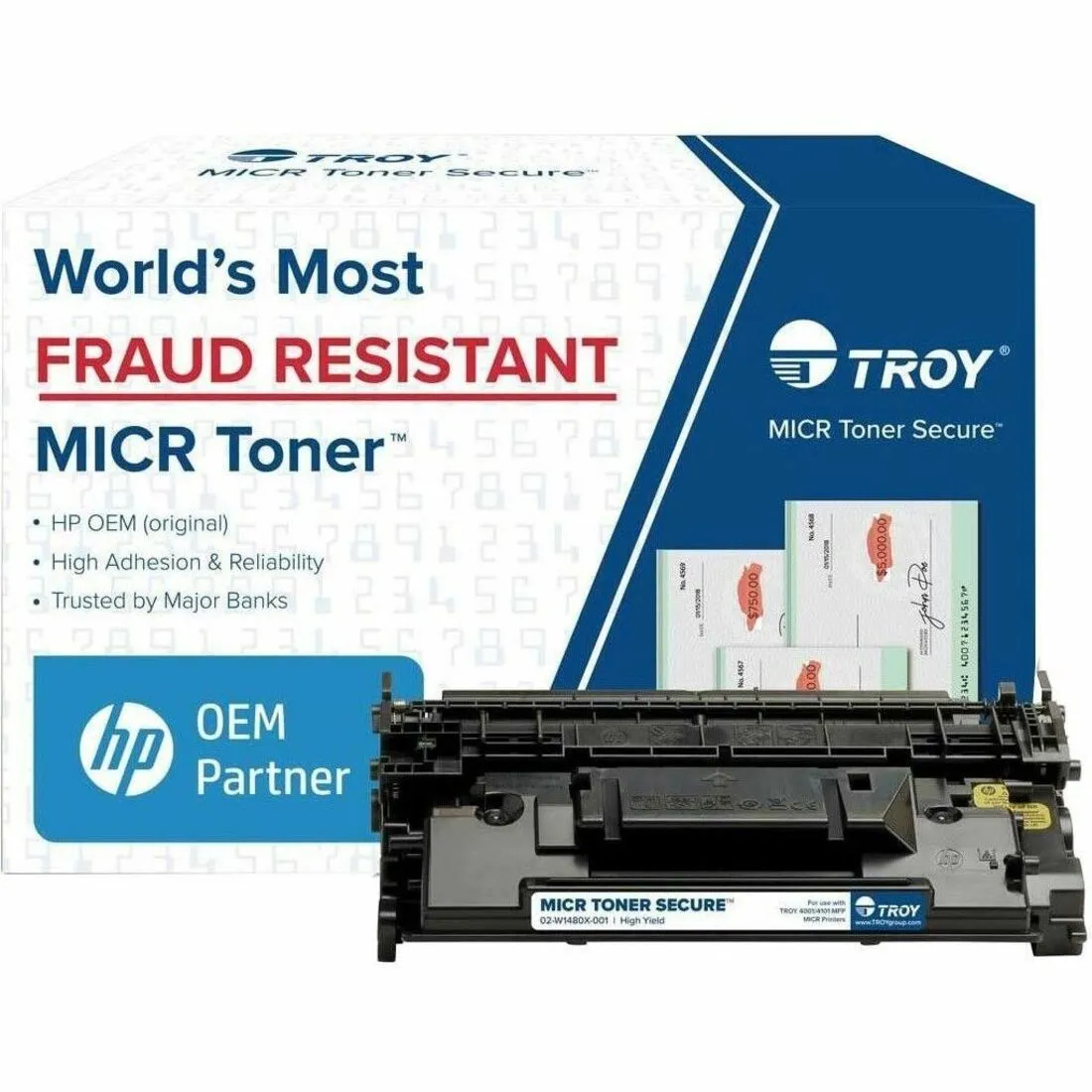 TROY 02-W1480X-001 — CARTRIDGE, TROY HP 4001 HY SECURE MICR TONER CARTRIDGE (148X)