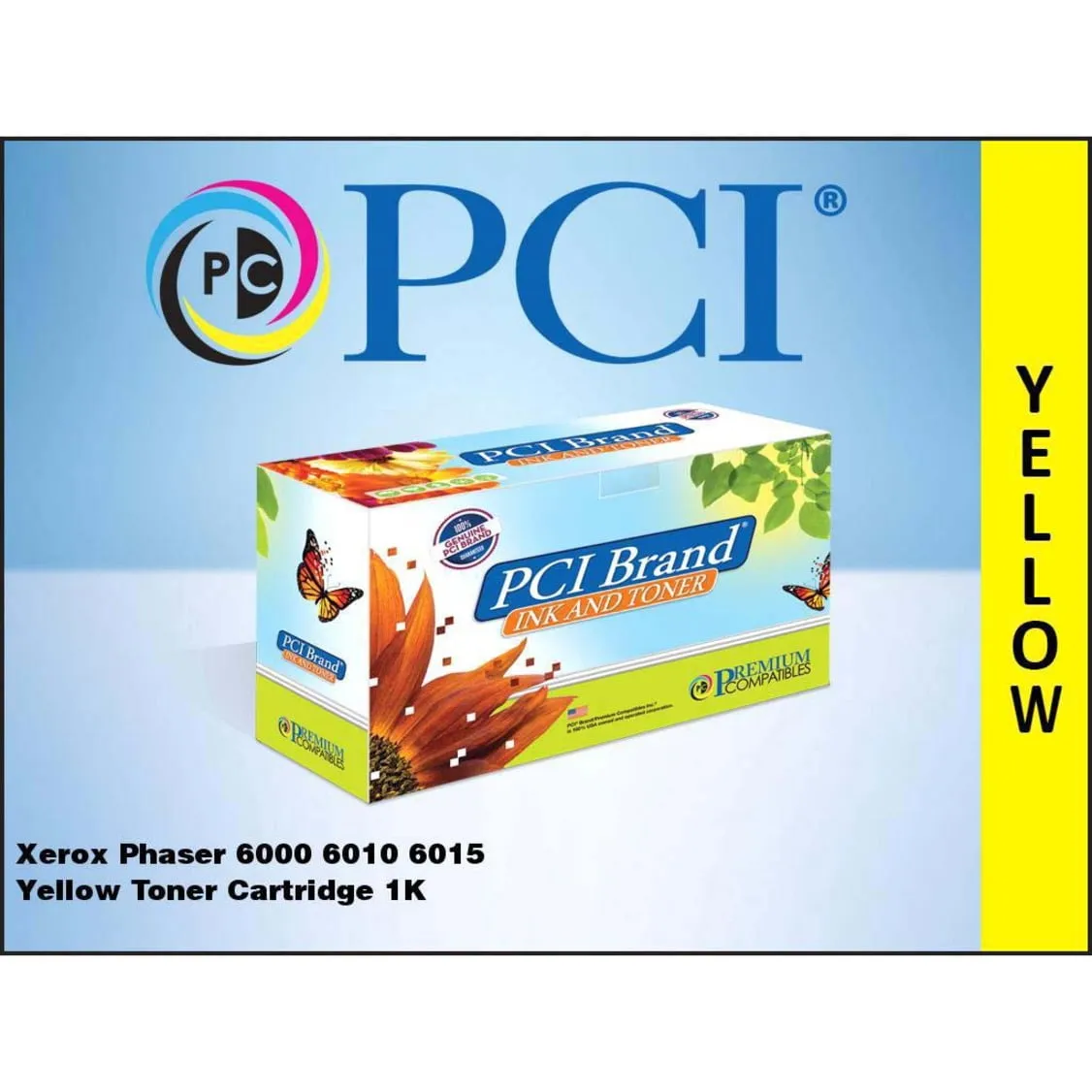PCI 106R01629-PCI — PCI BRAND COMPATIBLE XEROX 106R01629 YELLOW TONER CARTRIDGE 1000 PAGE YIELD FOR