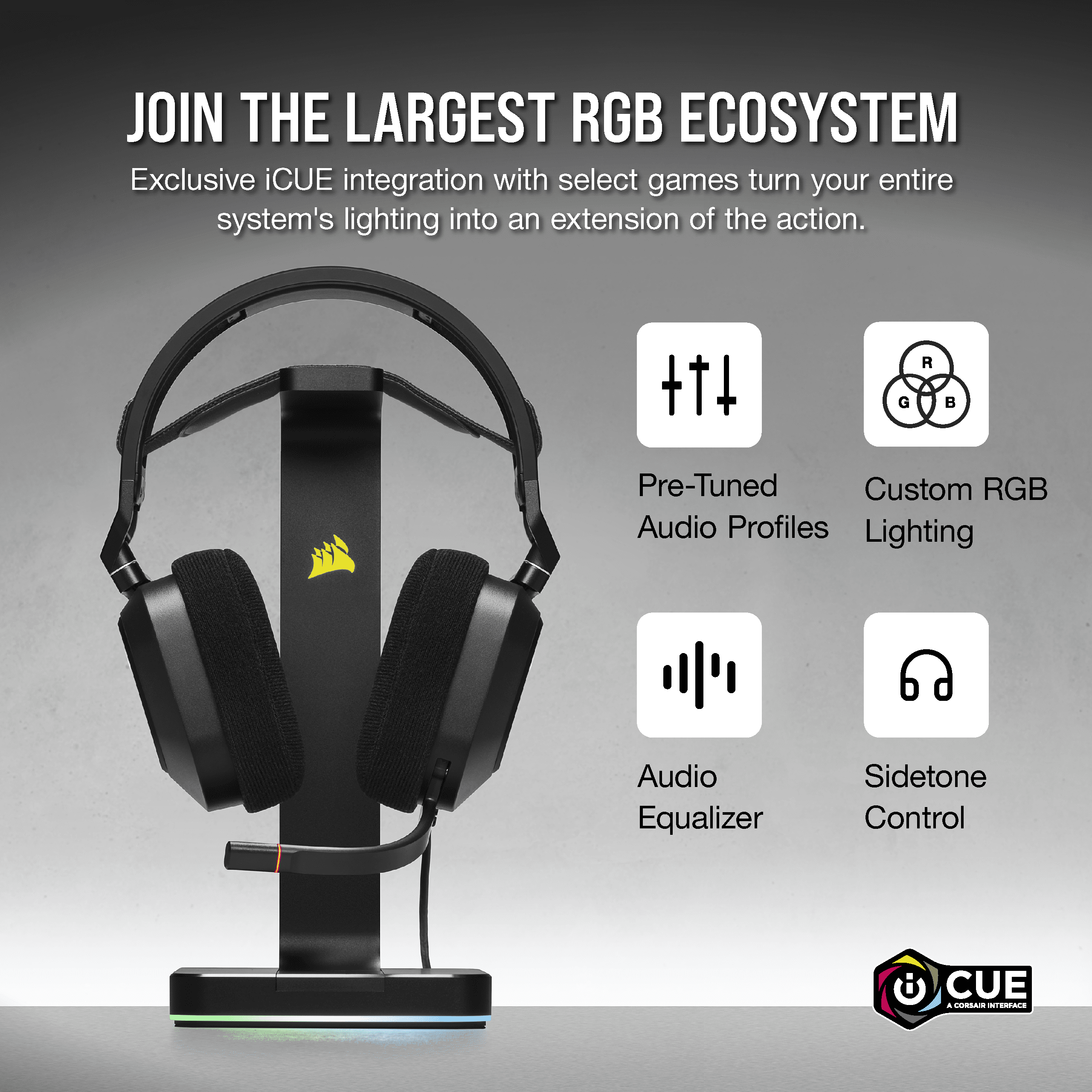 Corsair CA-9011237-NA — CORSAIR HS80 RGB USB HEADSET, CARBON - NA