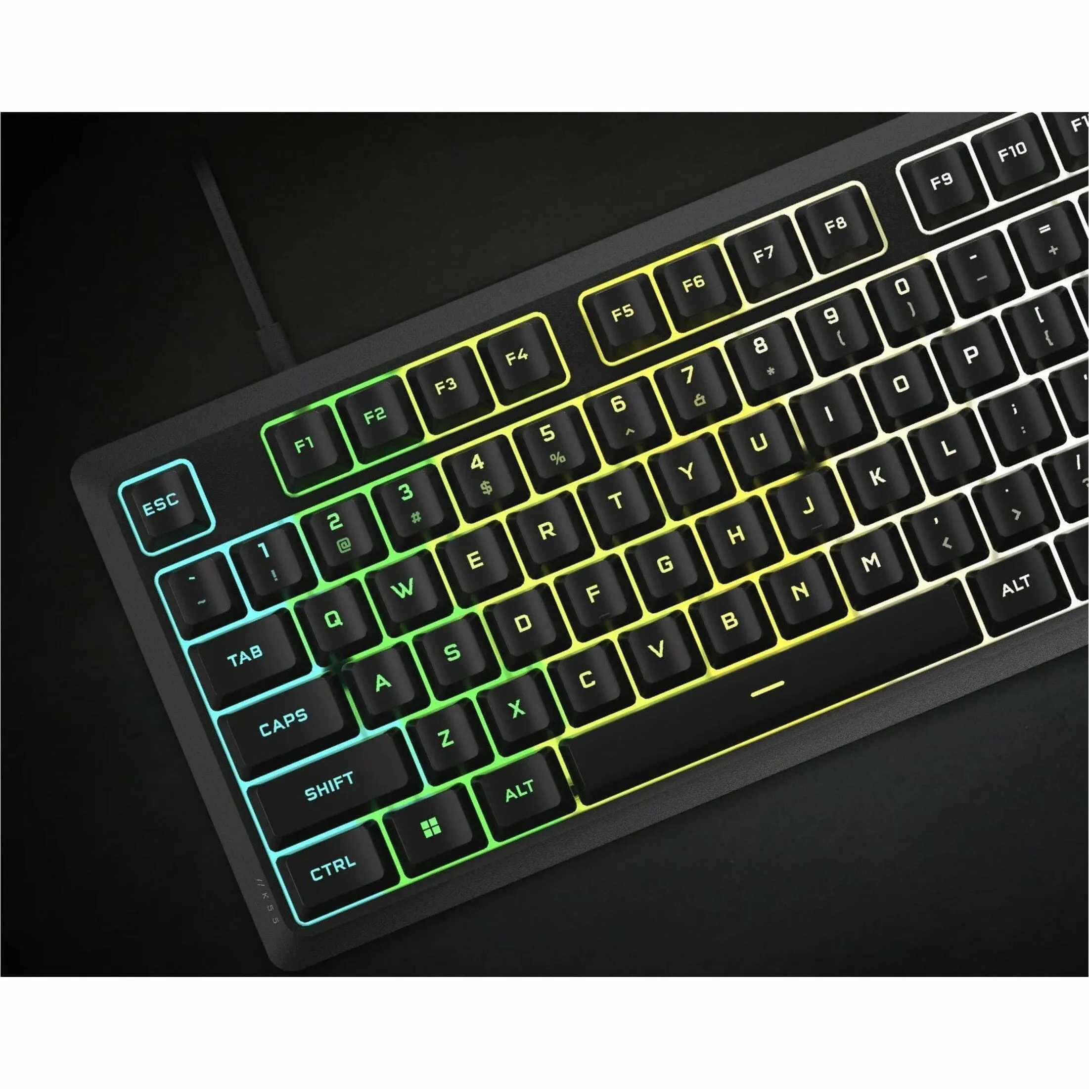 Corsair CH-9226C65-NA — CORSAIR K55 CORE RGB GAMING KEYBOARD, BACKLIT ZONED RGB LED, RUBBERDOME, (CH-922