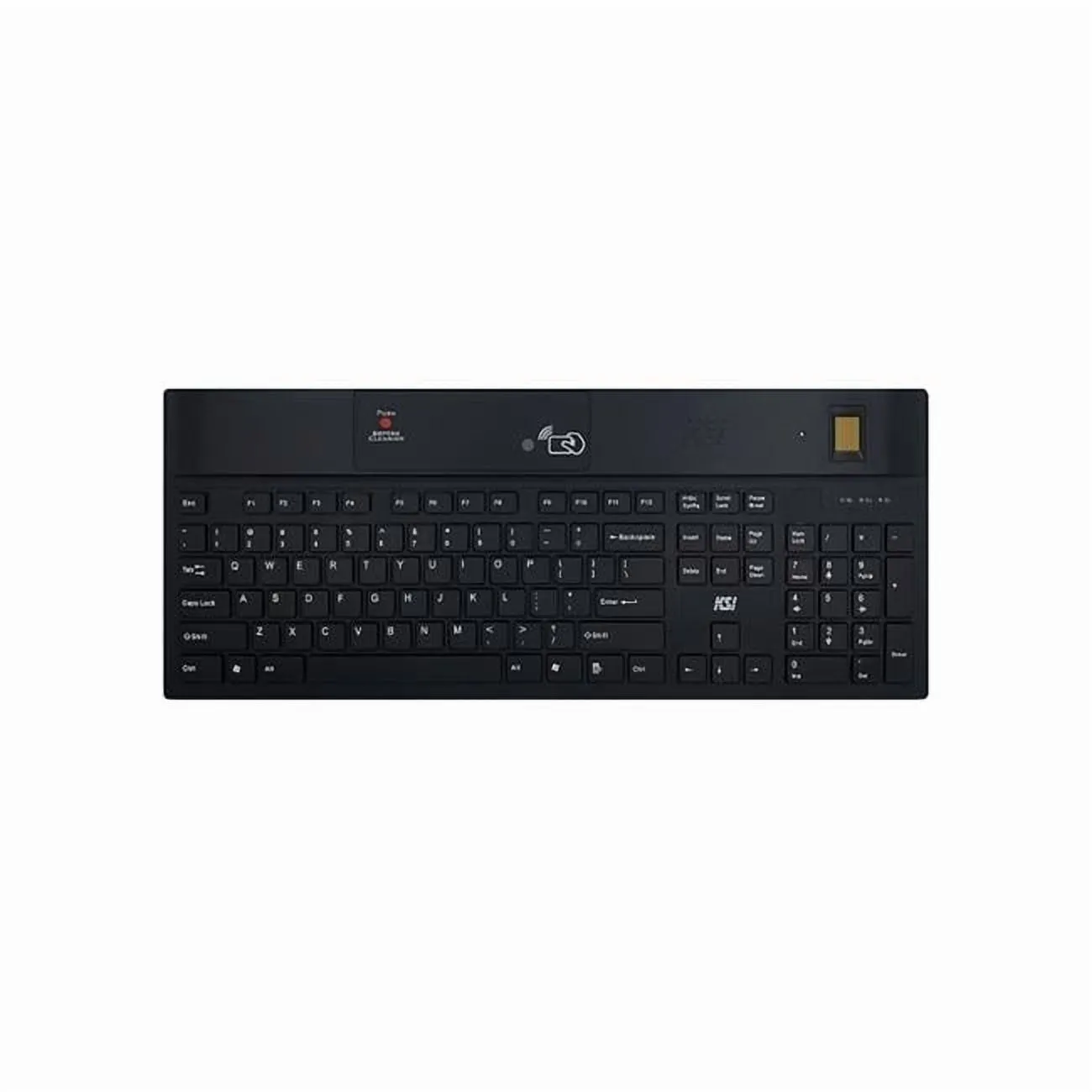 KEY SOURCE INTERNATIONAL 1700 SX HFFFB-21 — 104 USB KB W/RFID DUAL FREQ, BIO FINGERPRINT, & CLEANING BUTTON