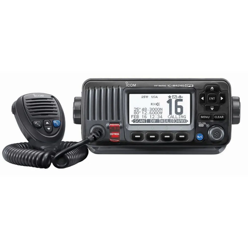 Icom M424G BLACK — Icom M424G Black VHF Radio Class D DSC Built-in GPS