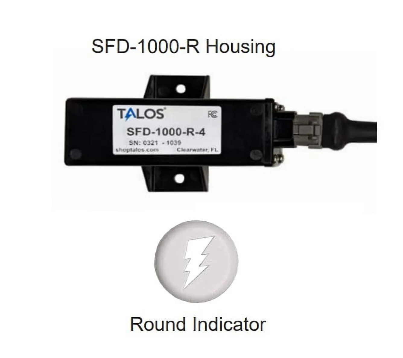 TALOS 1524 — Talos SFD1000R White Round Flush Mount Lightning Detector with 10ft Cable