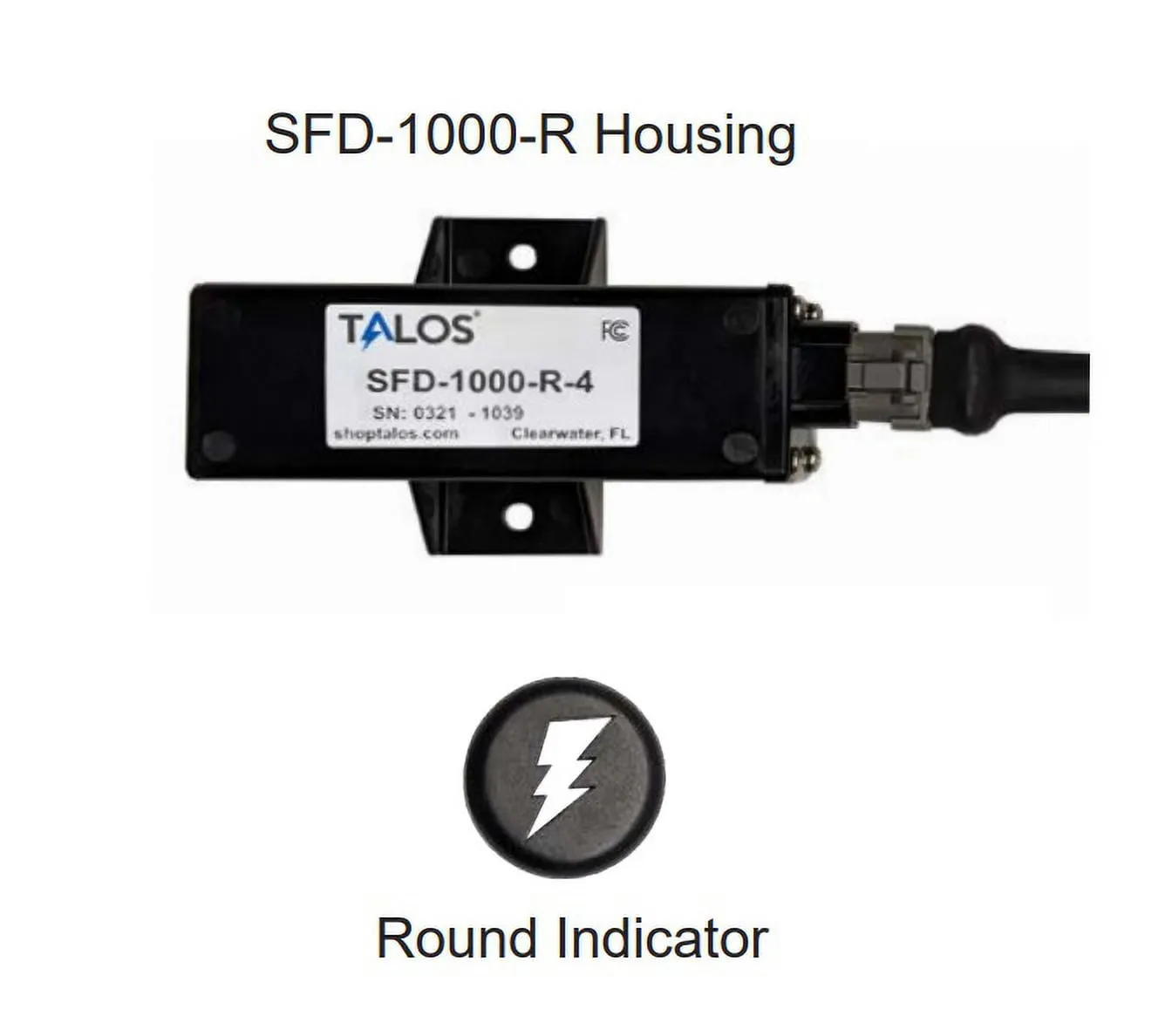 TALOS 1506 — Talos SFD1000R Black Round Flush Mount Lightning Detector with 10ft Cable