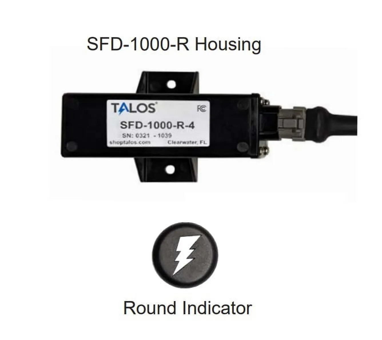 TALOS 1509 — Talos SFD1000R Black Round Flush Mount Lightning Detector with 20ft Cable