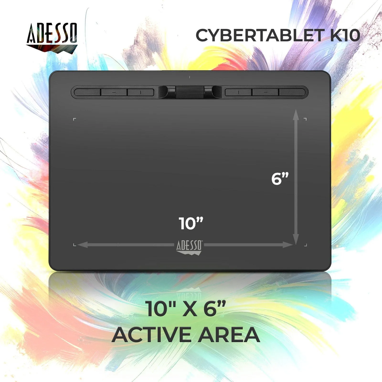 Adesso CybertabletK10 — 10" x 6" Graphic Tablet