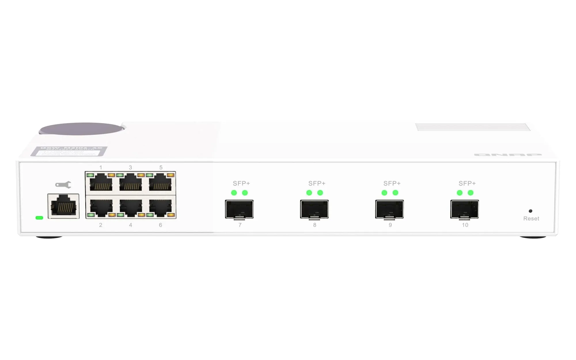 QNAP QSW-M2106-4S-US — QNAP QSW-M408S 6-PORT LAYER 2 MANAGED SWITCH. 6 X 2.5GBE (1G/100M) PORTS AND 4 X