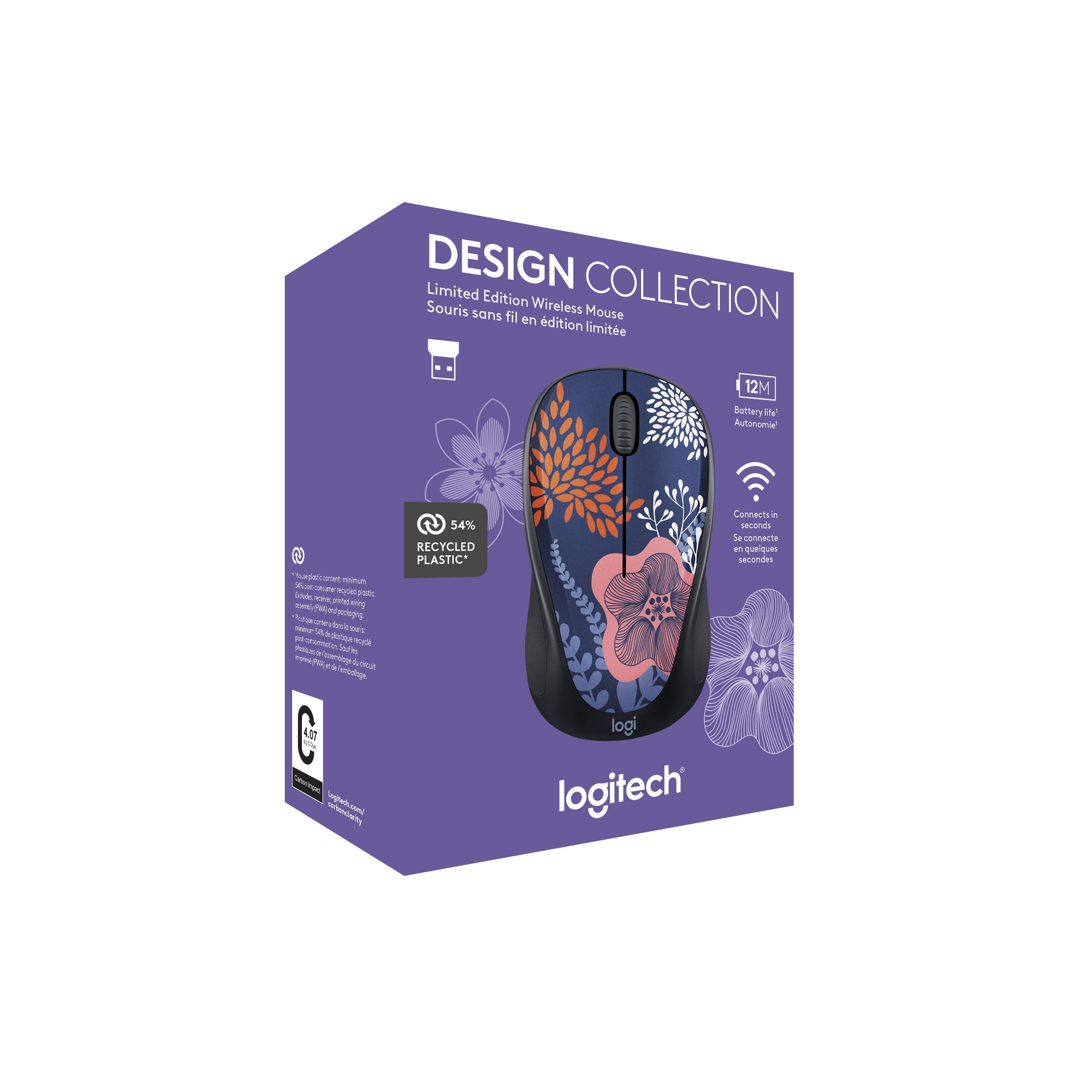 Logitech 910-006552 — DESIGN COLLECTION LIMITED EDITION WIRELESS MOUSE - FOREST FLORAL