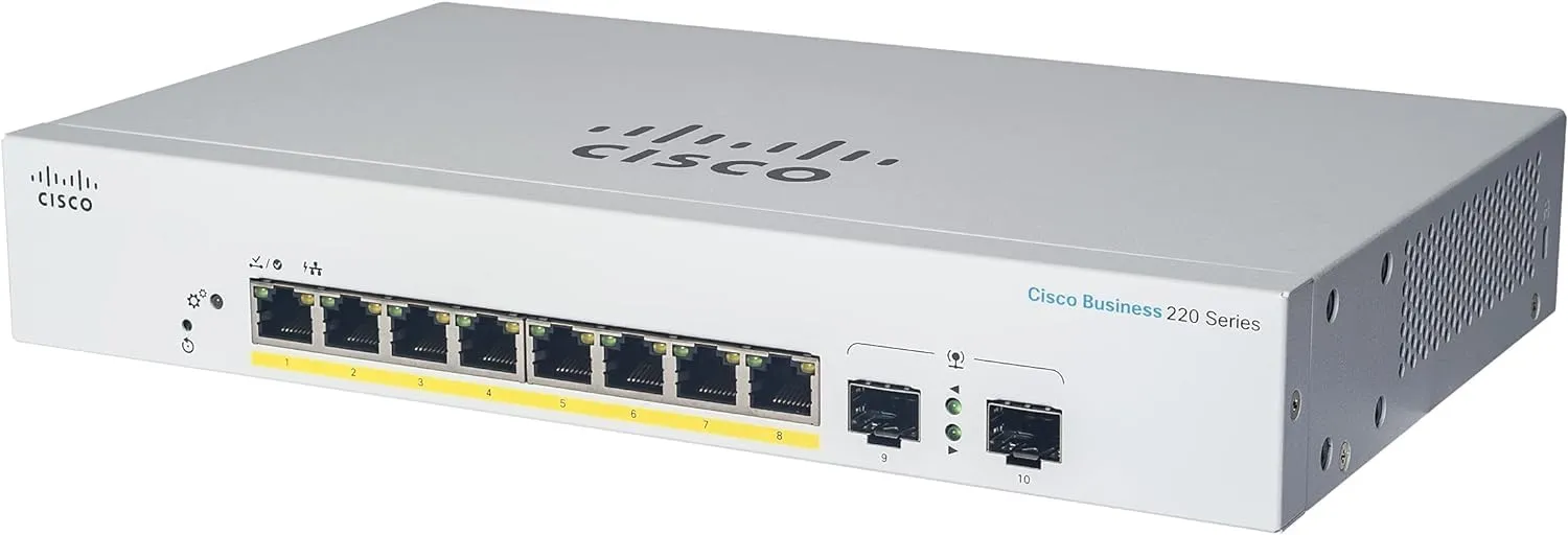 Cisco CBS220-8T-E-2G-NA — CBS220 SMART 8-PORT GE, EXT PS, 2X1G SFP
