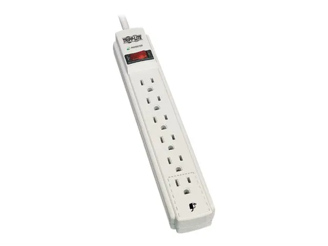 Eaton Tripplite TLP608 — Tripp Lite, Surge Protector Strip, 6 Outlet, 8FT Cord, Flat Plug, 990 Joules, 1875W, 15 Amp