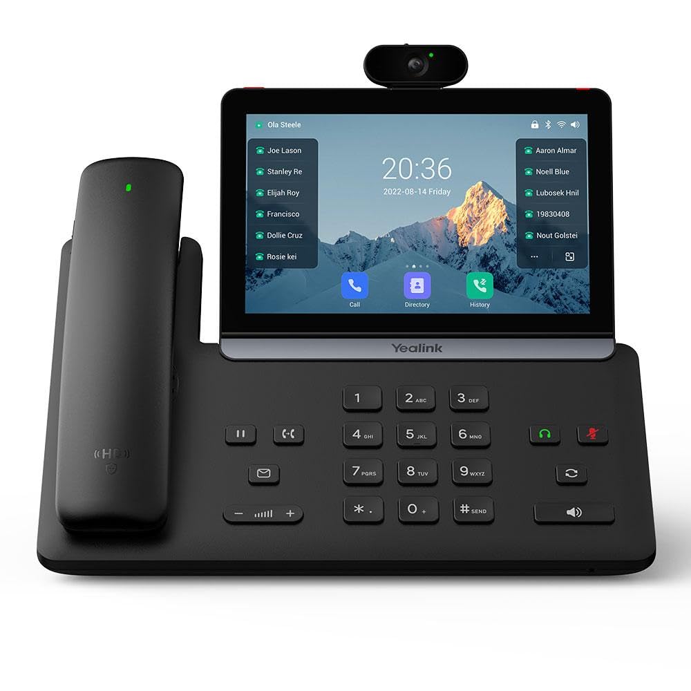 Yealink SIP-T88V-PRO — SIP-T88V IP phone with camera and wireless Bluetooth handset (PS12V1250US Power Supply not included)