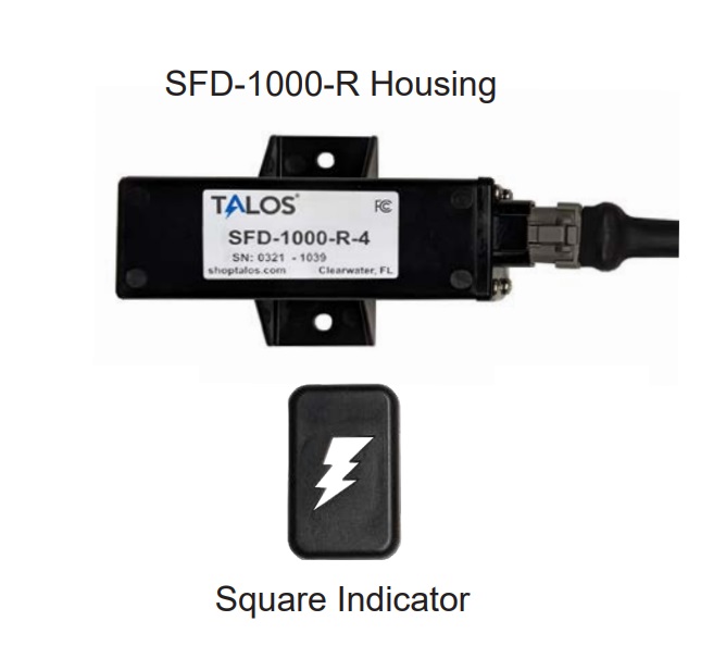 TALOS 1516 — Talos SFD1000R Black Rectangular Lightning Detector with 20ft Cable