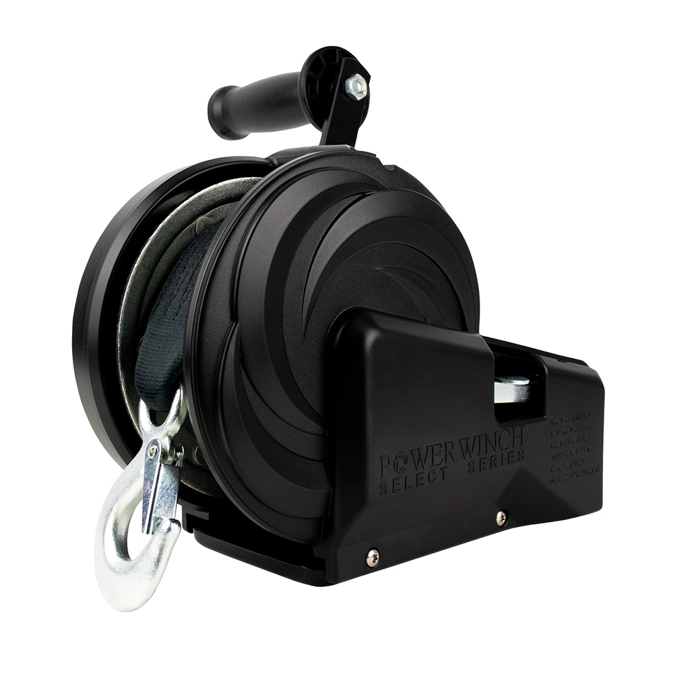 Powerwinch 21400-W-1800-8-B-R — Powerwinch Select Series Winch 1,800lb, 2 Speed, 8" Crank Arm - Carbon Black