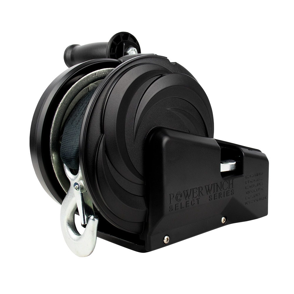 Powerwinch 21400-W-2000-6-B-R — Powerwinch Select Series Winch 2,000lb, 2 Speed, 6" Crank Arm - Carbon Black