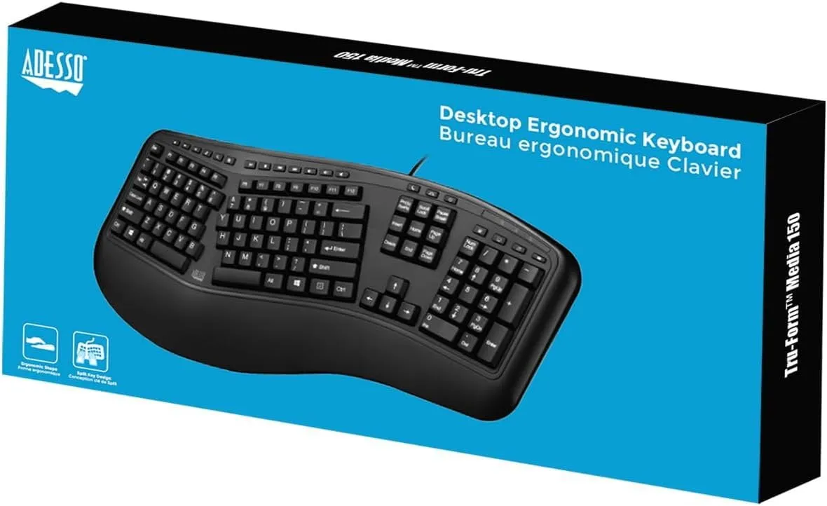 ADESSO INNOVATION INC AKB-150UB — ERGONOMIC KEYBOARD W/ HOT KEYS