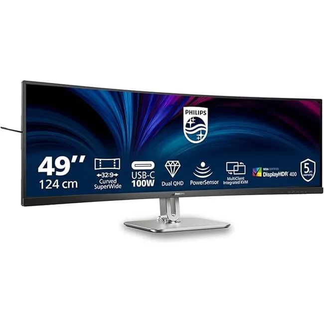 Philips 49B2U5900C — PHILIPS 49B2U5900C - 49 MONITOR, CUVED, LED, DQHD (5120X1440), USB-CX2, DP, HDMI
