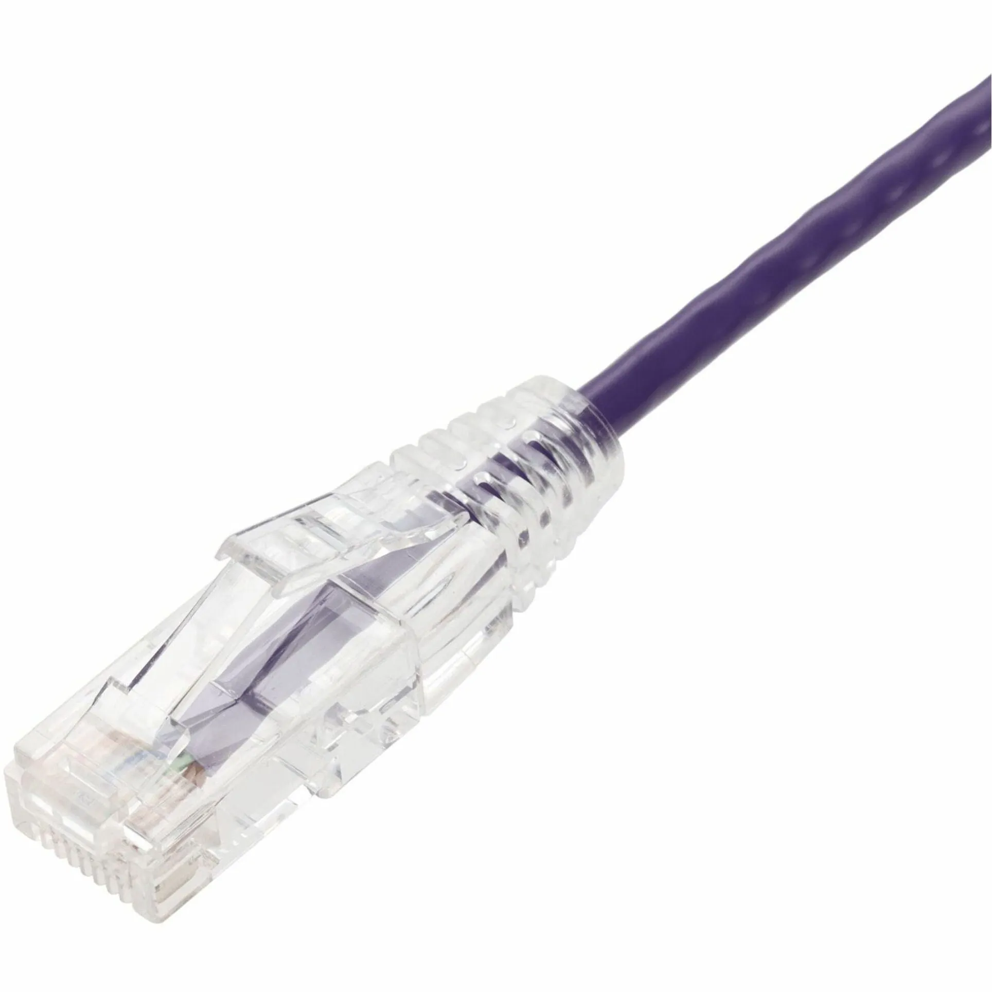 ADDON ADD-6FSLCAT6-PE — 6FT PURPLE CAT 6 SLIM PVC ETHERNET CABLE SNAGLESS CLEAR-CLAW RJ-45 M/M