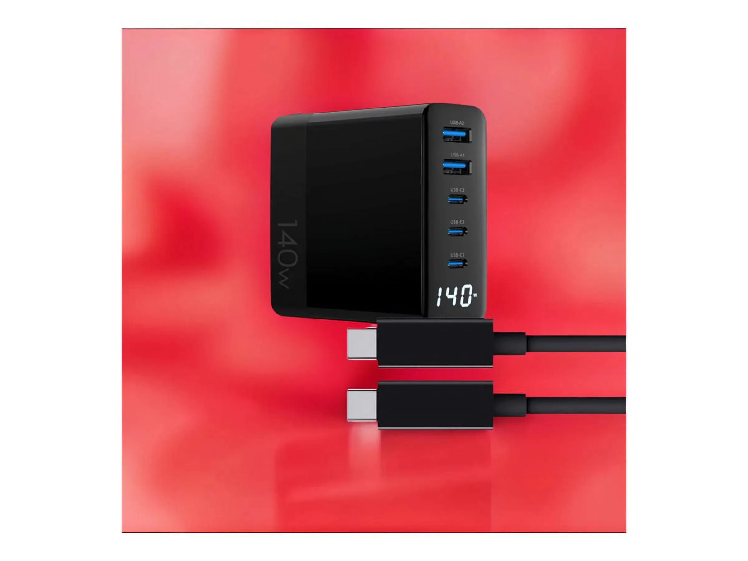 4XEM 4X140WCHRGKIT10B — 140W GaN Laptop Charger with 10ft USB-C Cable