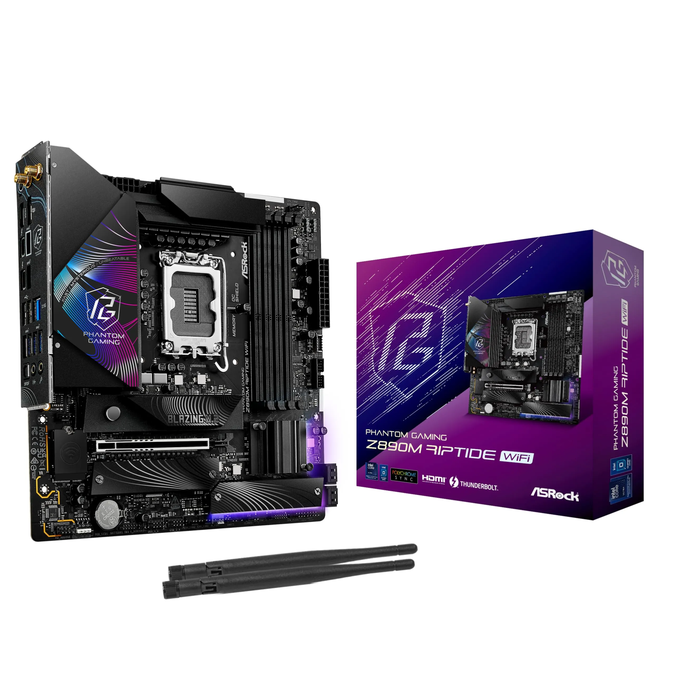 ASRock Z890M RIPTIDE WIFI — ASRock Z890M Riptide WiFi Micro ATX Motherboard