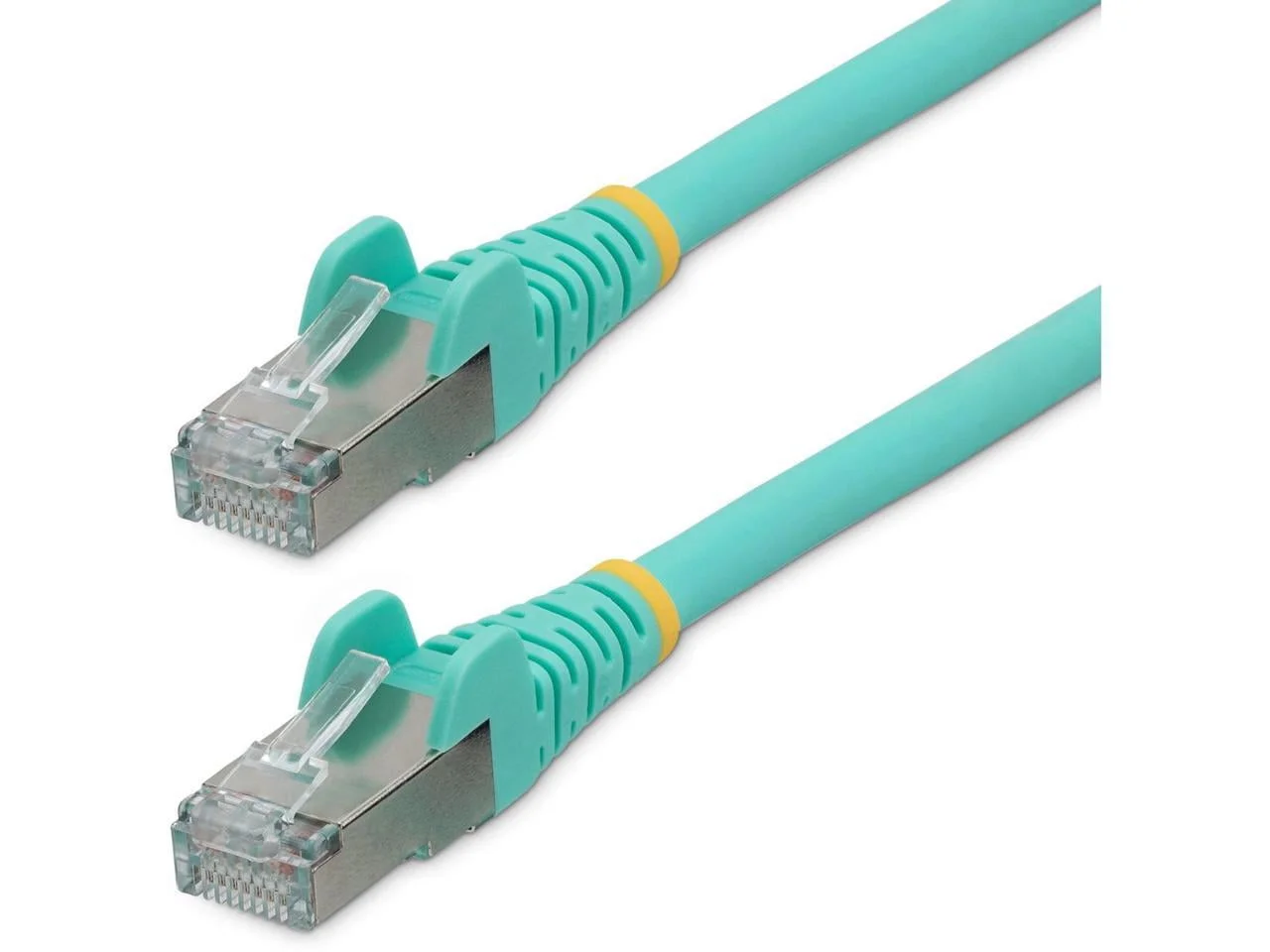 STARTECH NLAQ-20F-CAT6A-PATCH — 20FT CAT6A ETHERNET CABLE - AQUA - LOW SMOKE ZERO HALOGEN (LSZH) - 10GBE 500MHZ