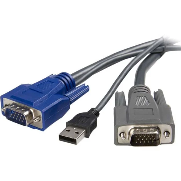 STARTECH SVUSBVGA6 — 6 FT ULTRA-THIN USB VGA 2-IN-1 KVM CABLE - TAA
