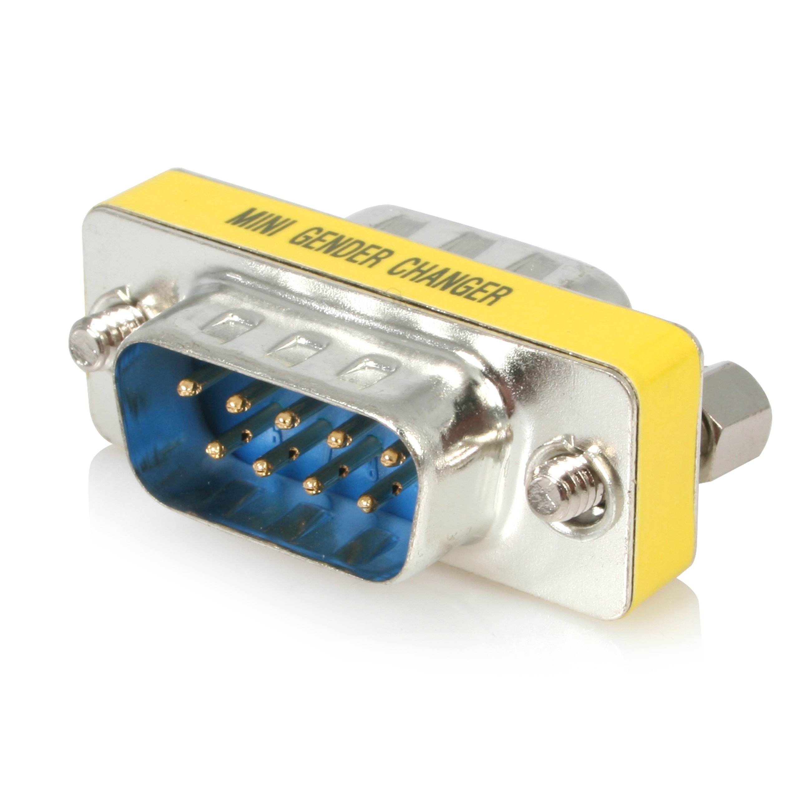 STARTECH GC9SM — THIS SLIMLINE DB9 GENDER CHANGER FEATURES TWO SLIMLINE DB9M CONNECTORS, OFFERING