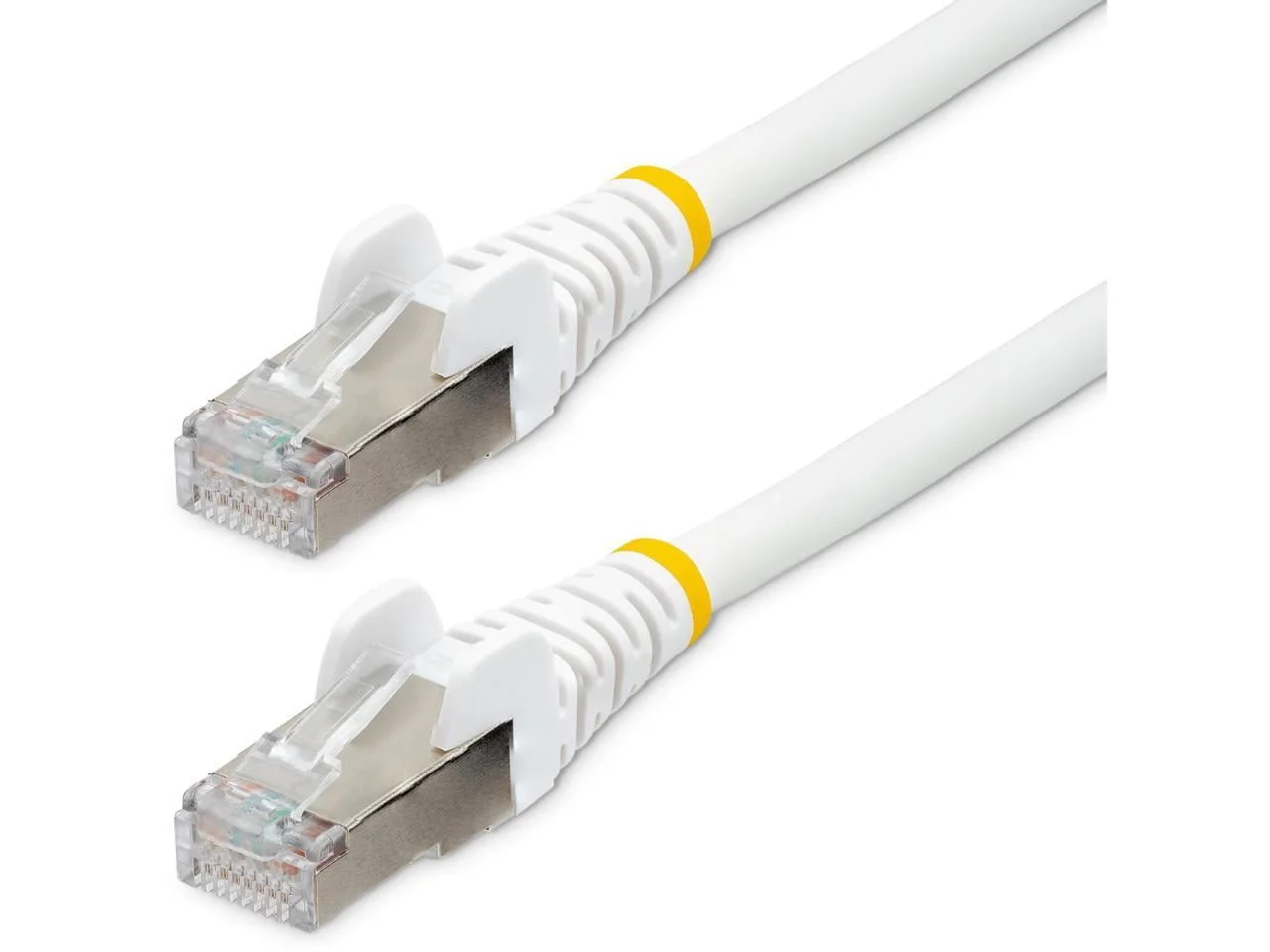 STARTECH NLWH-5F-CAT6A-PATCH — 5FT CAT6A ETHERNET CABLE - WHITE - LOW SMOKE ZERO HALOGEN (LSZH) - 10GBE 500MHZ