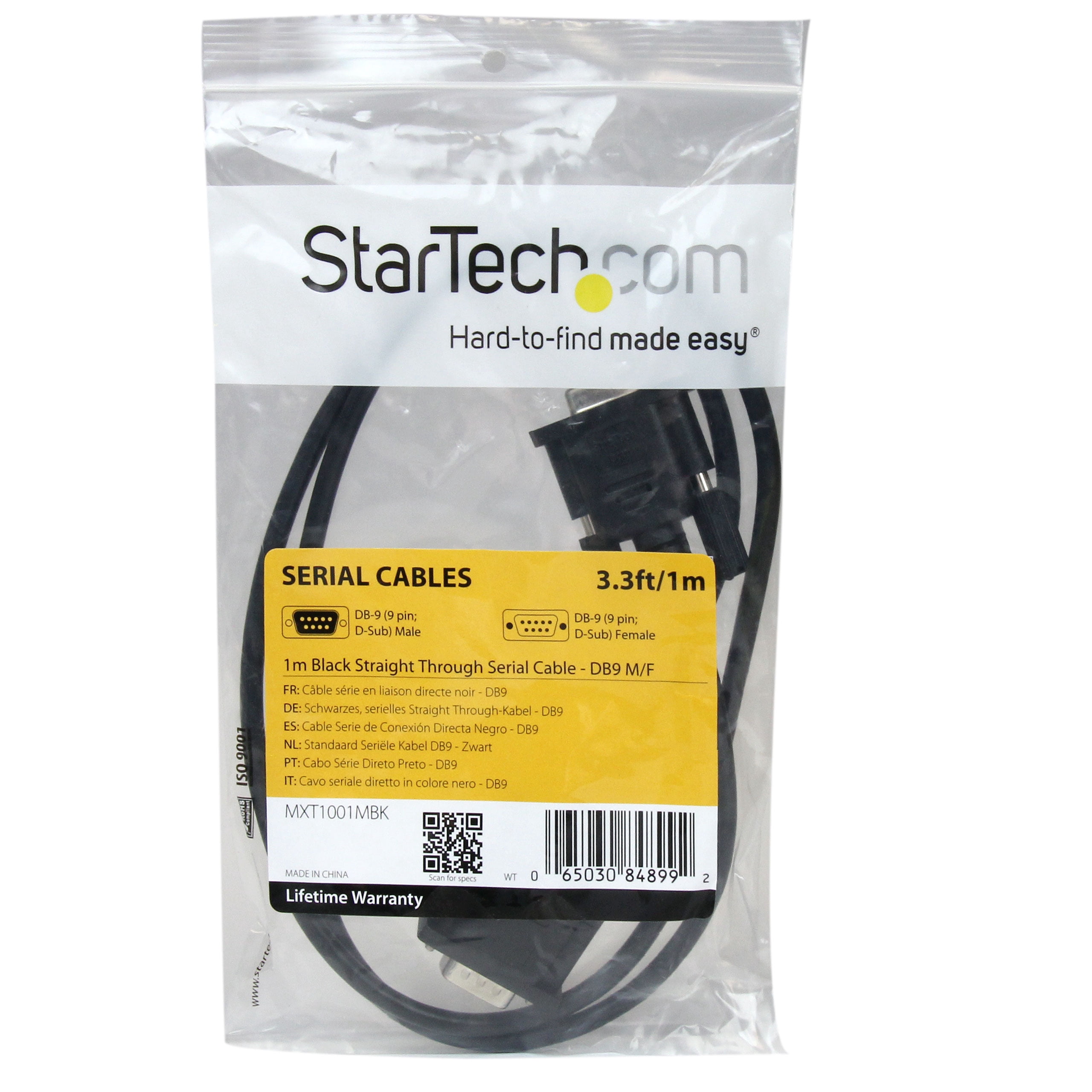 STARTECH MXT1001MBK — EXTEND THE CONNECTION BETWEEN YOUR DB9 SERIAL DEVICES BY UP TO 1M - DB9 EXTENSIO