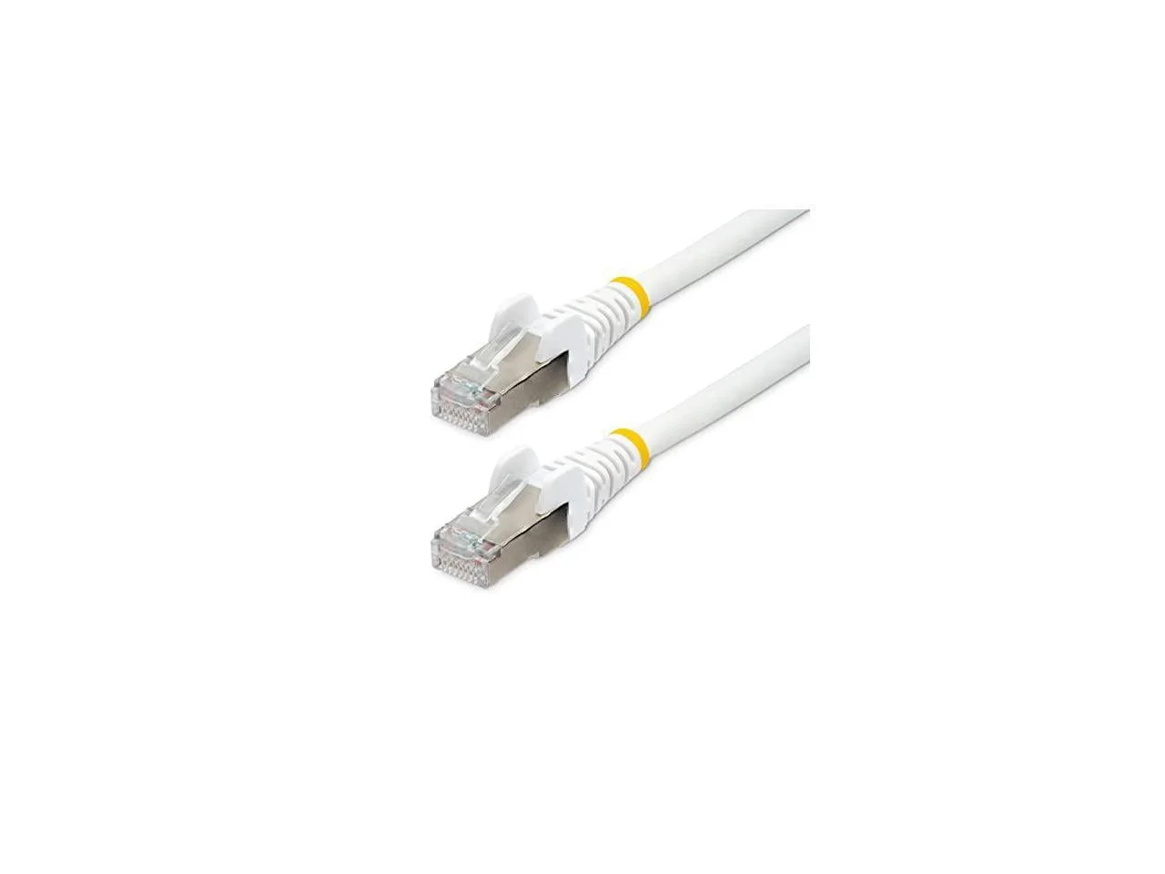 STARTECH NLWH-2F-CAT6A-PATCH — 2FT CAT6A ETHERNET CABLE - WHITE - LOW SMOKE ZERO HALOGEN (LSZH) - 10GBE 500MHZ